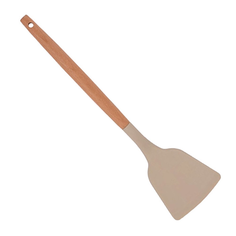 Espátula Lisa Silicona mango Bambú Loekemeyer, código 951E