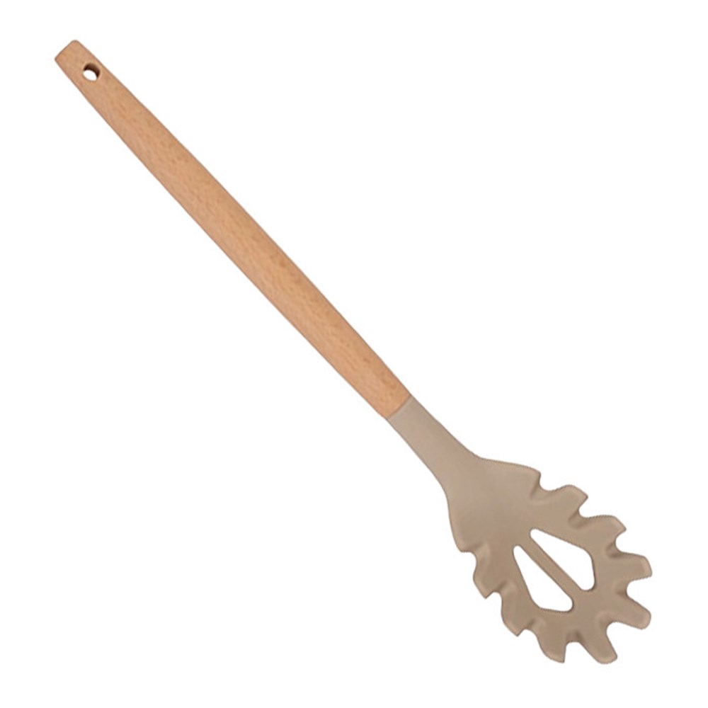 Pinza Fideos Silicona mango Bambú Loekemeyer, código 954E